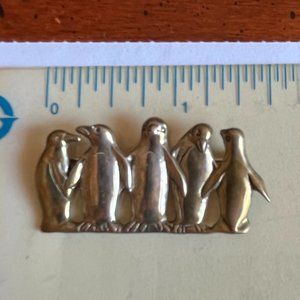 Vintage H&H deMatteo signed Sterling silver Penguin brooch bird pin